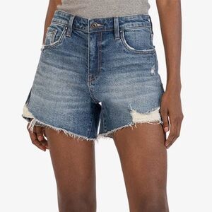 NWT Kut from the Kloth Jane HighRise Long Fray Denim Shorts Women’s Size 6